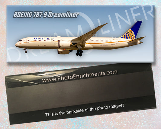 United Airlines Boeing 787-9 Dreamliner Fridge Magnet (PMT1640)