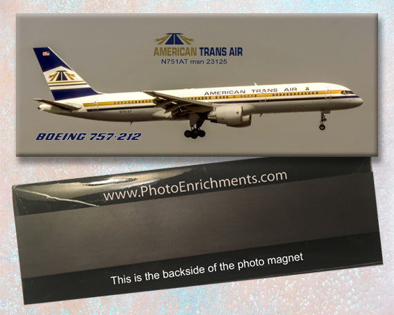 American Trans Air Airlines Boeing 757-212 Fridge Magnet (PMT1644)
