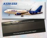 JetBlue Airways Airbus A320-232 Fly-Fi Binary Colors Fridge Magnet (PMT1654)