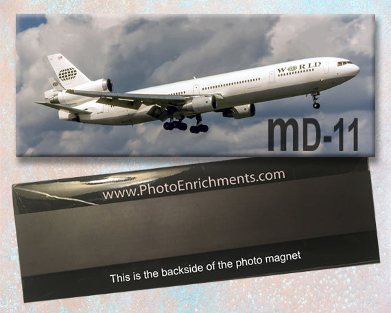 World Airlines MD-11 Fridge Magnet (PMT1675)