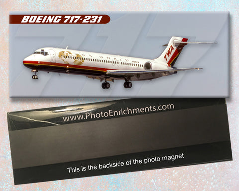 TWA Airlines Boeing 717-231 Fridge Magnet (PMT1686)