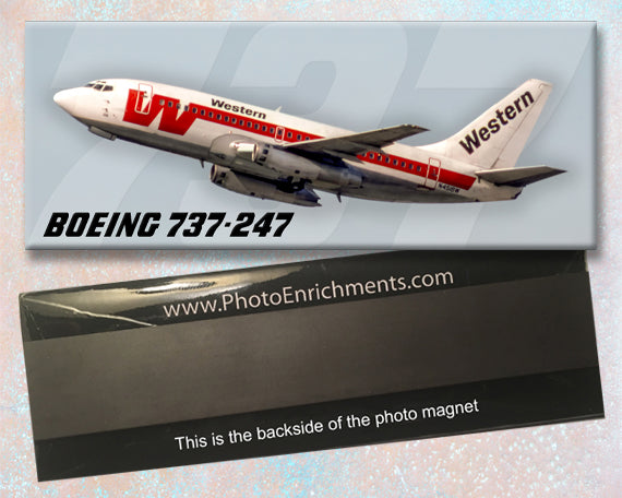 Western Airlines Boeing 737-247 Fridge Magnet (PMT1690)
