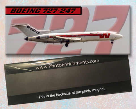 Western Airlines Boeing 727-247 Fridge Magnet (PMT1691)