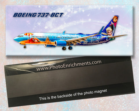 WestJet Airlines Boeing 737-8CT Frozen Color Scheme Fridge Magnet (PMT1697)