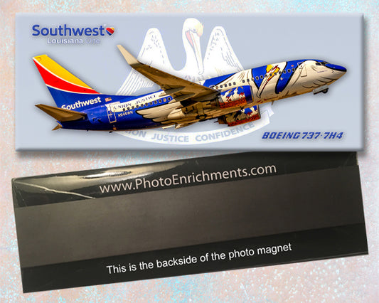Southwest Airlines Boeing 737-7H4 Louisiana One Color Fridge Magnet (PMT1698)