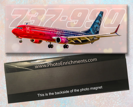 Alaska Airline Boeing 737-990 More to Love Fridge Magnet (PMT1701)