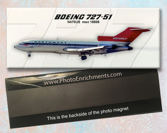 Northwest Airlines Boeing 727-51 Fridge Magnet (PMT1714)