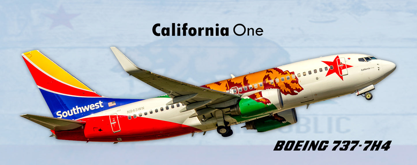 Southwest Airlines Boeing 737-7H4 California One Colors Fridge Magnet (PMT1720)
