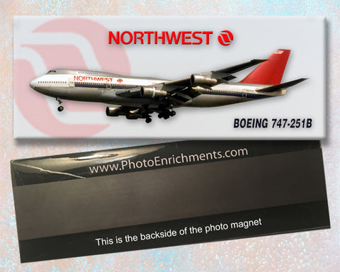 Northwest Airlines Boeing 747-251B Fridge Magnet (PMT1728)