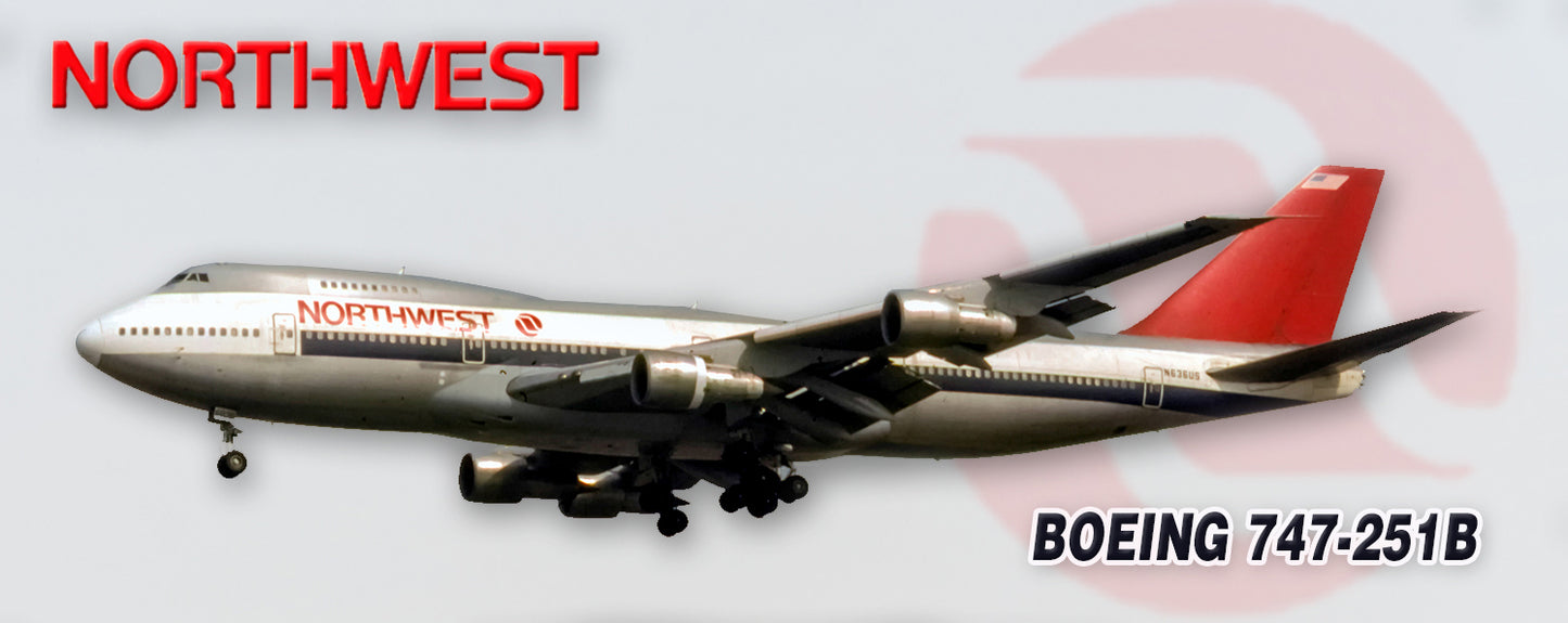 Northwest Airlines Boeing 747-251B Fridge Magnet (PMT1728)