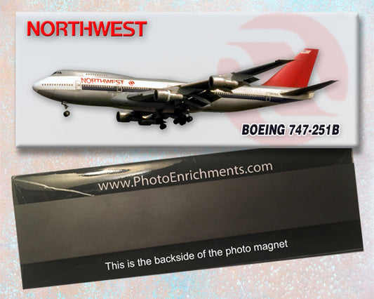 Northwest Airlines Boeing 747-251B Fridge Magnet (PMT1728)