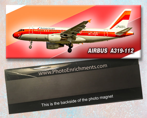 American Airlines Airbus A319 PSA Heritage Fridge Magnet (PMT1740)
