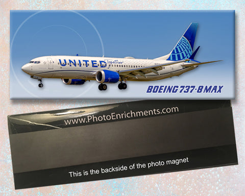 United Airlines Boeing 737-8MAX Fridge Magnet (PMT1788)