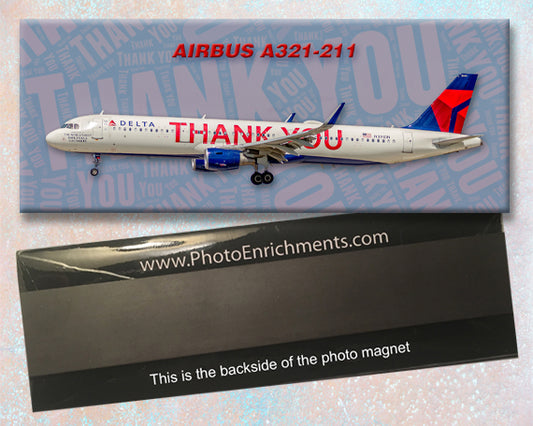 Delta Air Lines Airbus A321-211 Thank You Colors Fridge Magnet PMT1790