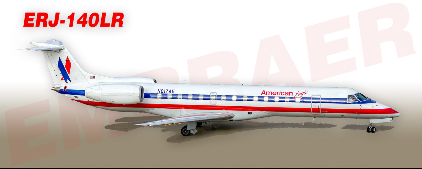American Eagle Embraer ERJ-140LR Fridge Magnet (PMT1791)