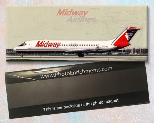Midway Airlines Douglas DC-9-31 Fridge Magnet (PMT1792)