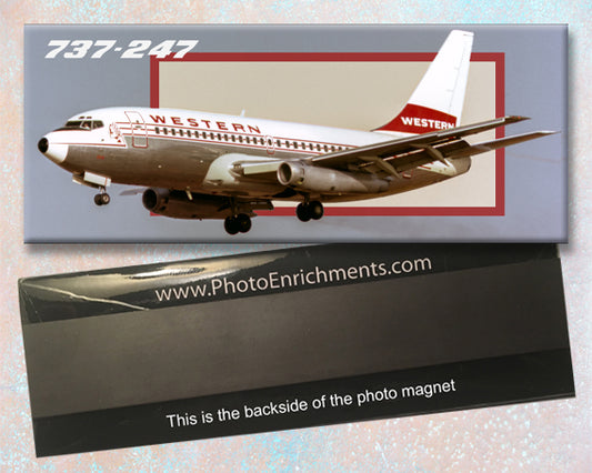 Western Airlines Boeing 737-247 Fridge Magnet (PMT1818)