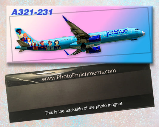 JetBlue Blue Unity Colors Airbus A321 Fridge Magnet (PMT1824)