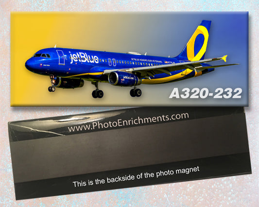 JetBlue Airways 2022 "Vets in Blue" Airbus A320-232 Fridge Magnet (PMT1828)
