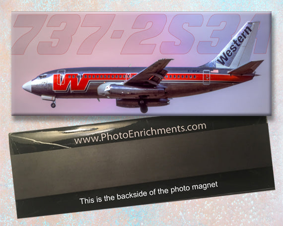 Western Airlines Boeing 737-2S3(Adv) Fridge Magnet (PMT1841)