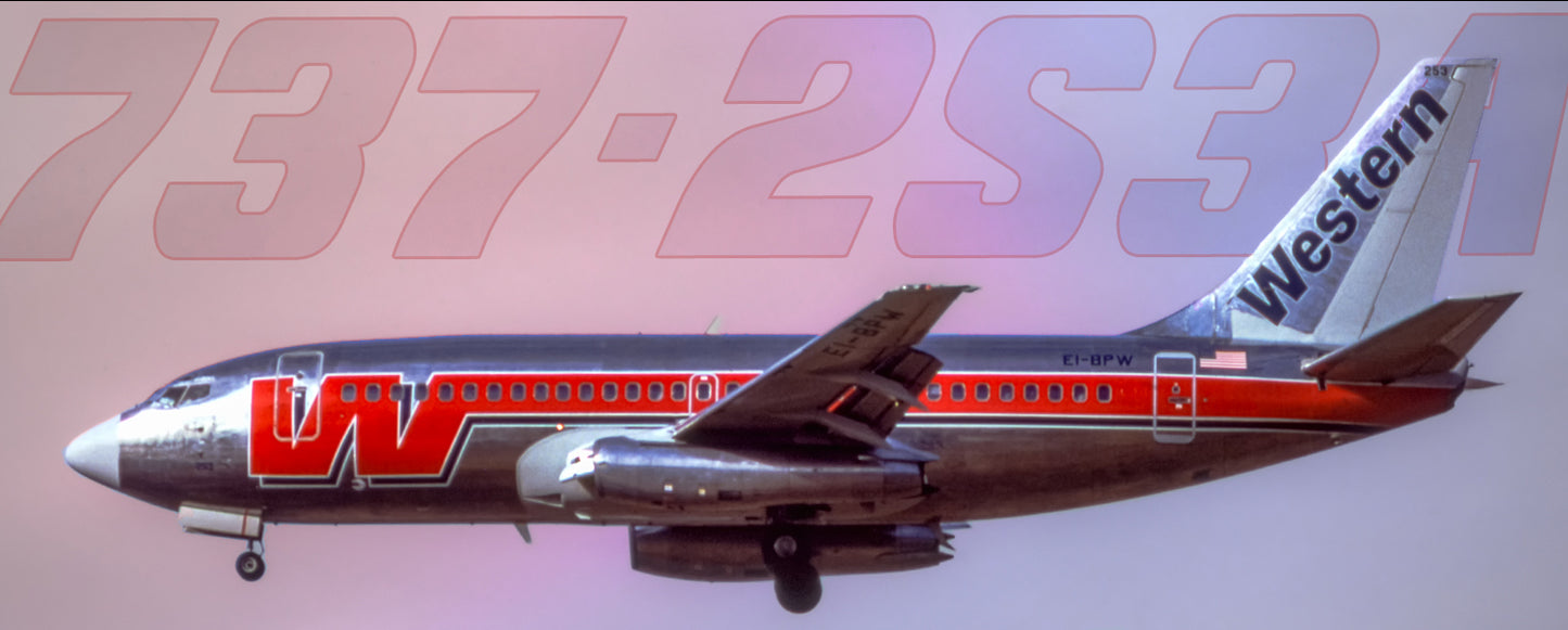 Western Airlines Boeing 737-2S3(Adv) Fridge Magnet (PMT1841)
