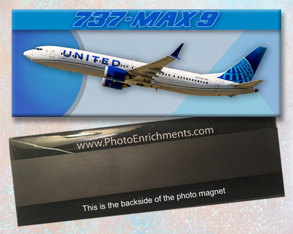 United Airlines Boeing 737-MAX 9 Fridge Magnet (PMT1846)