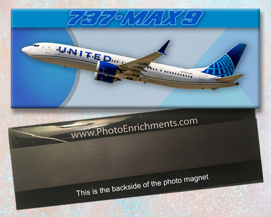 United Airlines Boeing 737-MAX 9 Fridge Magnet (PMT1846)