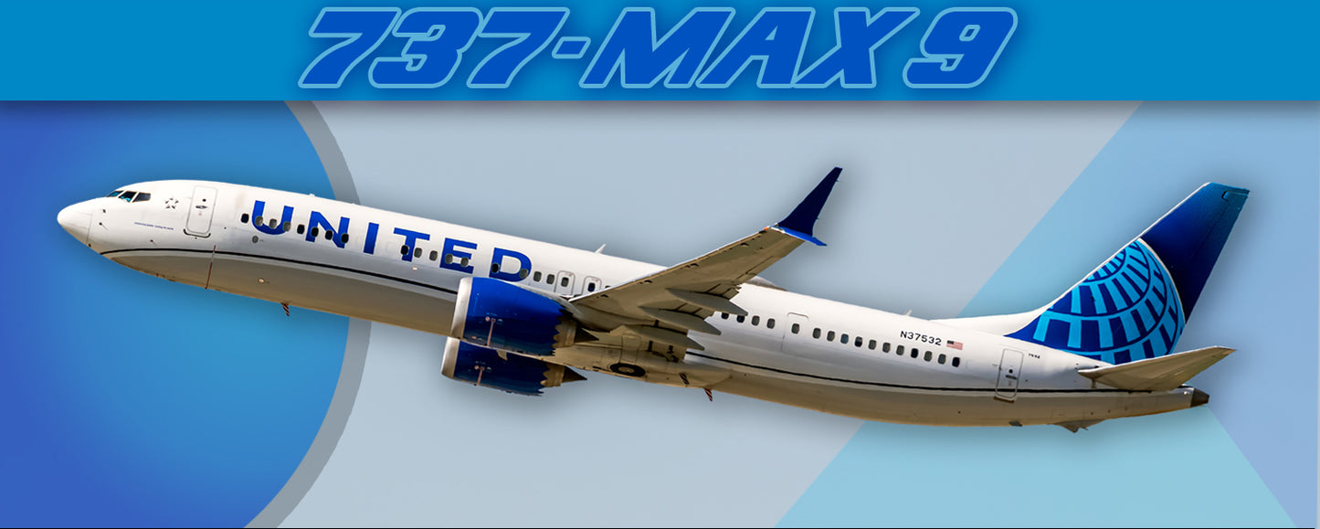 United Airlines Boeing 737-MAX 9 Fridge Magnet (PMT1846)