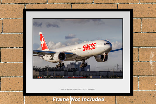 SWISS Air HB-JNF Boeing 777-3DE(ER) Color Photograph (PP058LAJM11X14)