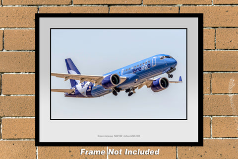 Breeze Airways N221BZ Airbus A220-300 Color Photograph (SA003RAJM11X14)