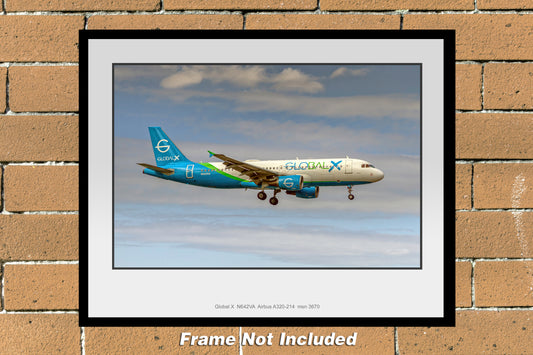 Global X Airlines Airbus A320-214 Color Photograph (T266RAJM11X14)