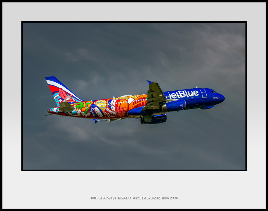 JetBlue Airways Dominican Republic Airbus A320 11" X 14" Color Photograph (T267RAJM11X14)