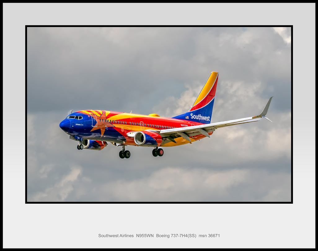 Southwest Airlines Arizona One Color Photograph (TT205LAJM11X14)
