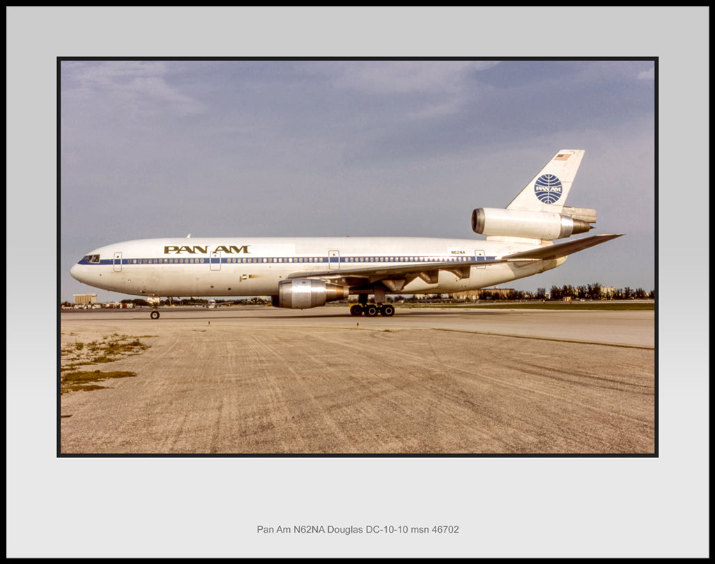 Pan Am Airlines Douglas DC-10-10 Color Photograph (U063LGJA11X14)