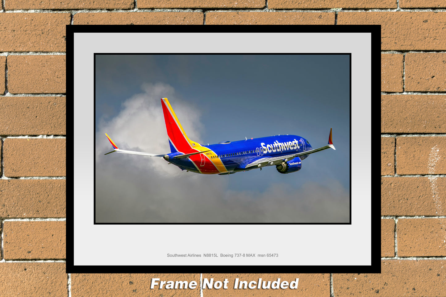 Southwest Airlines Boeing 737-8 MAX Color Photograph (UB009RAJM11X14)