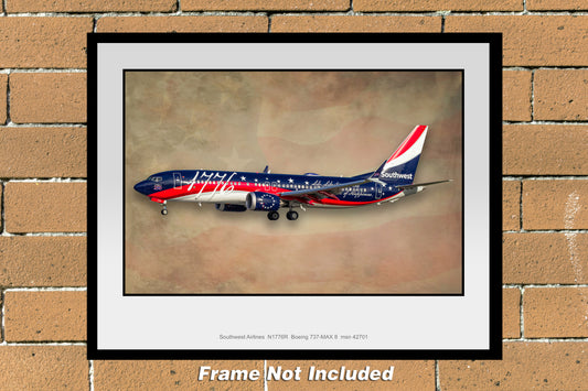 Southwest Airlines Boeing 737-8 MAX Color Photograph (UB0010LAJM11X14)