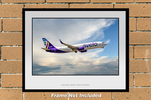 Avelo Airlines Boeing 7383-8F2(WL) Color Photograph (UU145RAJM11X14)