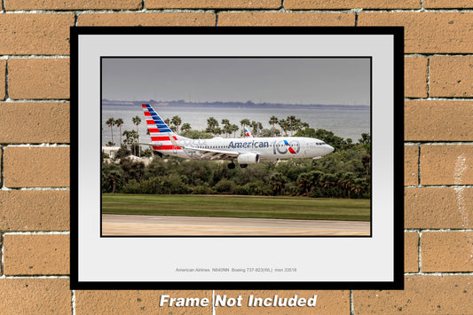 American Airlines Boeing 727-823(WL) 100 Anniversary, Color Photograph (UU156RAJM11X14)