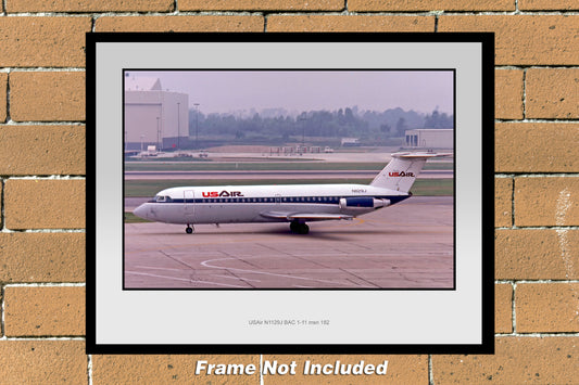 USAir 1970s Colors BAC 1-11 Color Photograph (V015LGJC11X14)