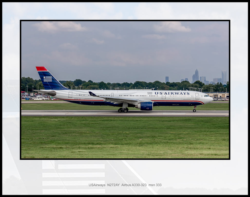 Airbus A330 USAirways 11"x14" color airline photograph