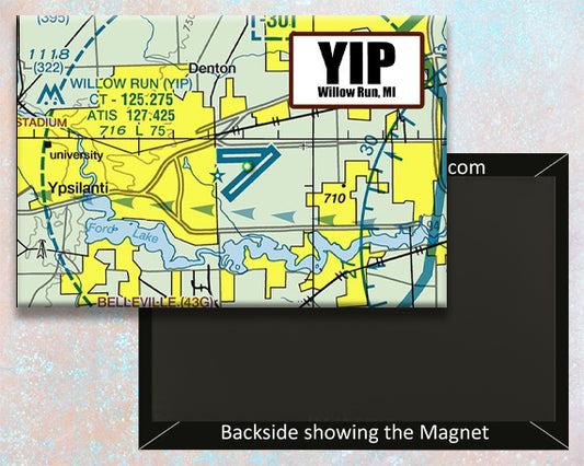 YIP  Airport Sectional Map Fridge Magnet (MM10542)