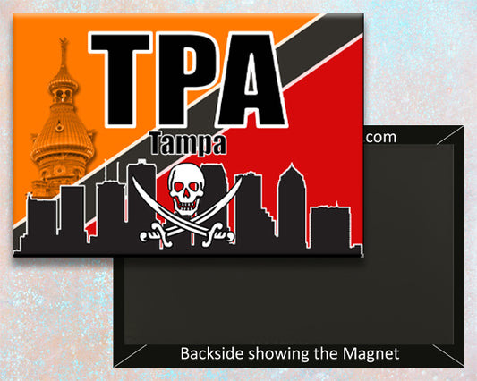 2.25"x3.25" handmade IATA code fridge magnet TPA Tampa international airport