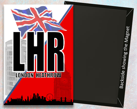 London Heathrow LHR airport IATA code fridge magnet