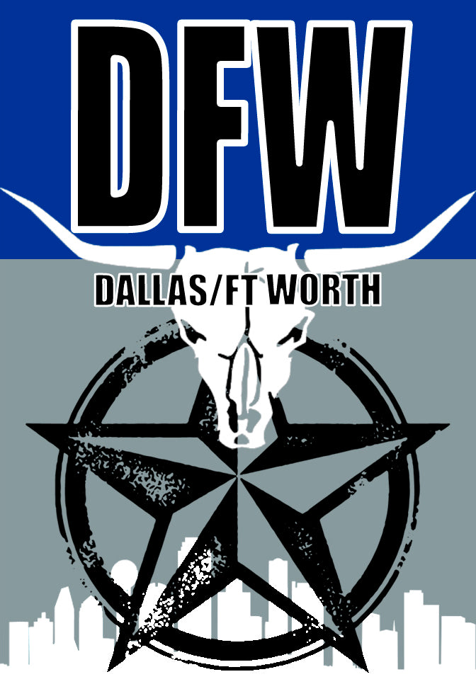 2.25"x3.25" handmade fridge magnet DFW airport IATA code