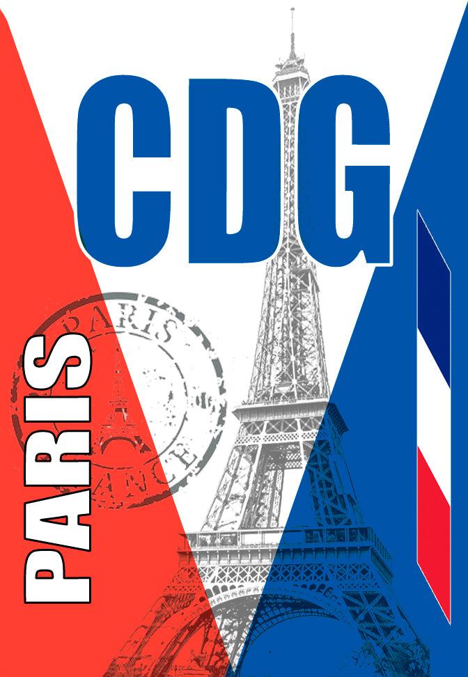 Handmade 2.25"x3.25" fridge magnet CDG airport IATA code