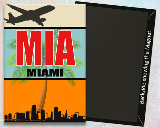 MIA International airport IATA city code handmade fridge magnet from PhotoEnrichments.com