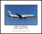 Delta Air Lines 1970s Color Scheme Boeing 757 Color Photograph (APPL10004)