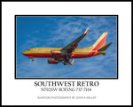 Southwest Airlines Retro Colors Boeing 737 Color Photograph  (APPL10005)