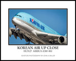 Korean Air Up Close Airbus  A380 Color Photograph (APPL10006)