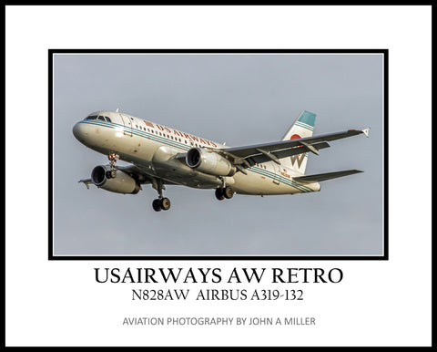 USAirways Airbus A319 Retro America West Color Photograph (APPL10009)